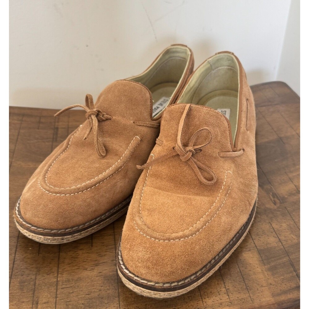 Steve Madden Suede Slip On Loafers Men's Size 8.5 Brown Moc Toe Casual Shoes